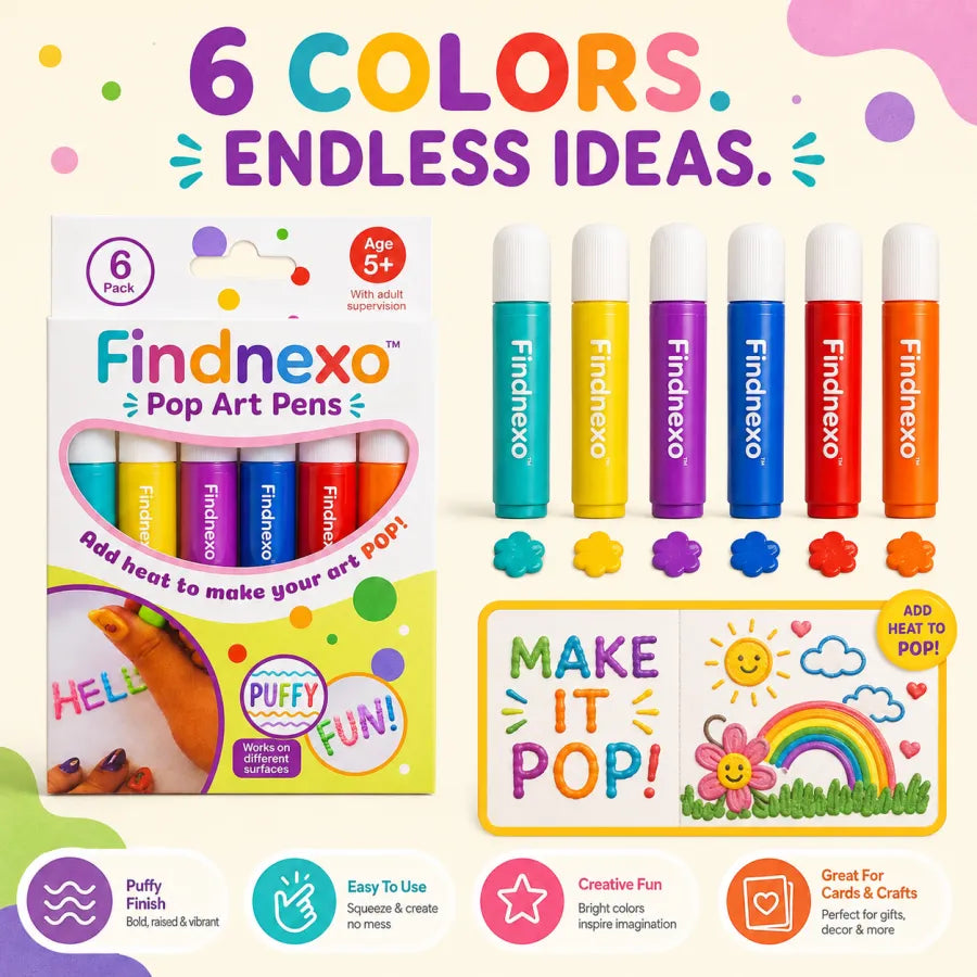 3D Relief Art Pen Set – Raised Puffy Art Markers