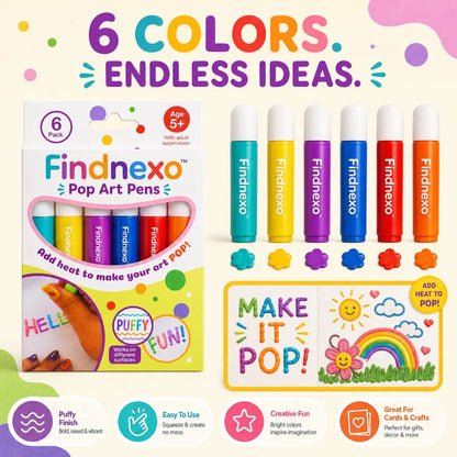 3D Relief Art Pen Set – Raised Puffy Art Markers