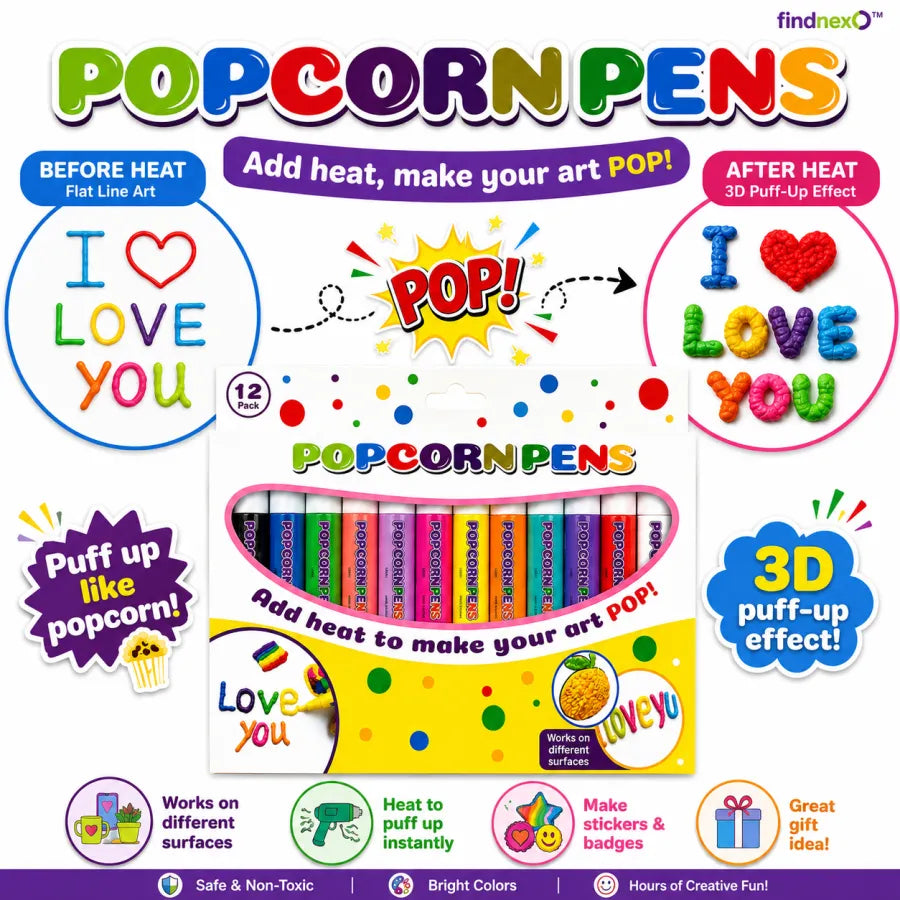 3D Relief Art Pen Set – Raised Puffy Art Markers