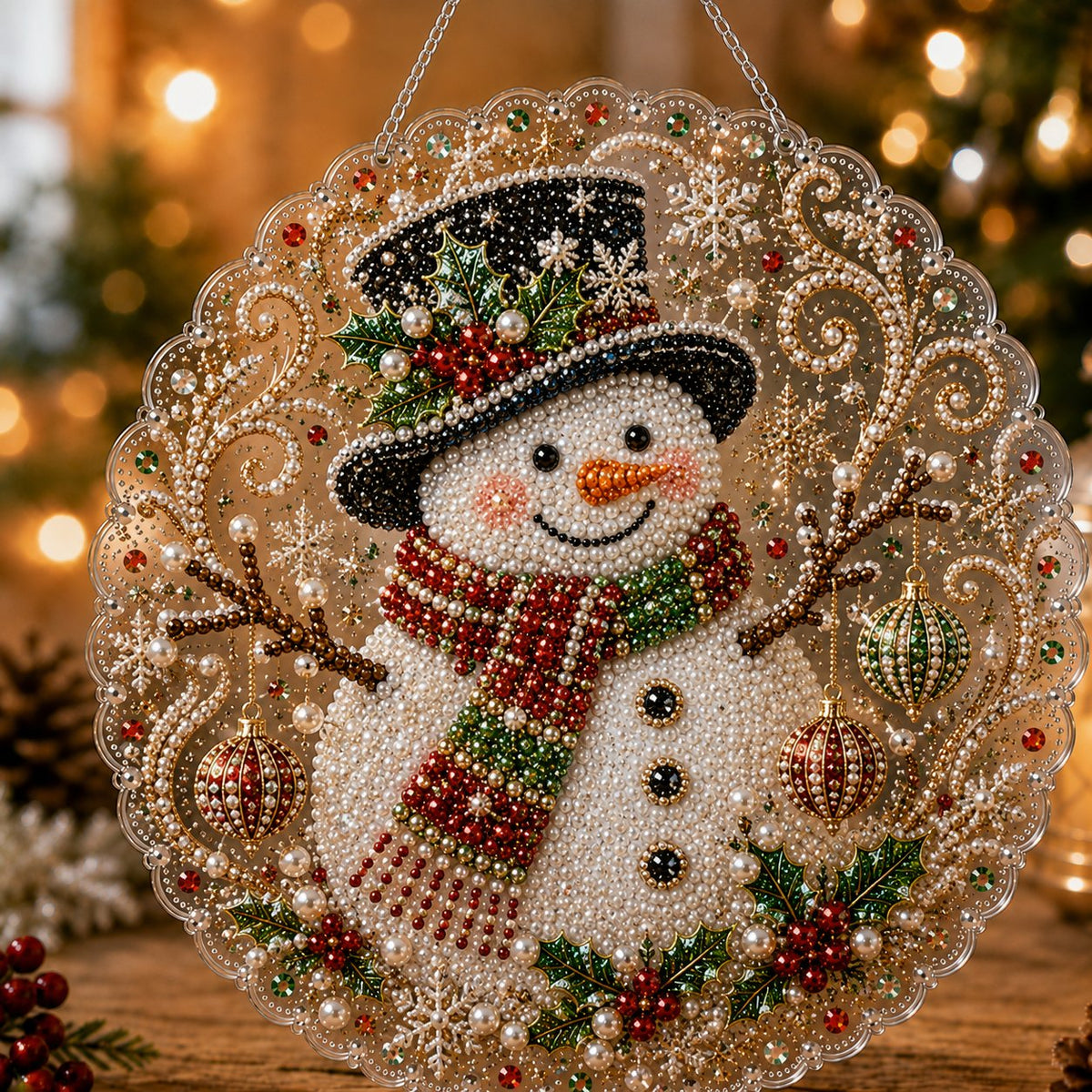 Christmas Pearl Diamond Art Hanging Ornament Kit