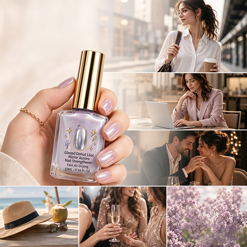 🎉 2026 Sale — Over 21,300 Sold!💜 Lilac Glossy Mirror Nail Strengthener – Shiny ✨