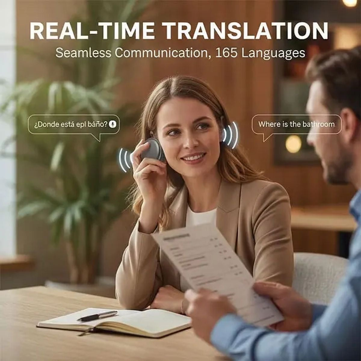 AI Wearable Translator – 165+ Languages